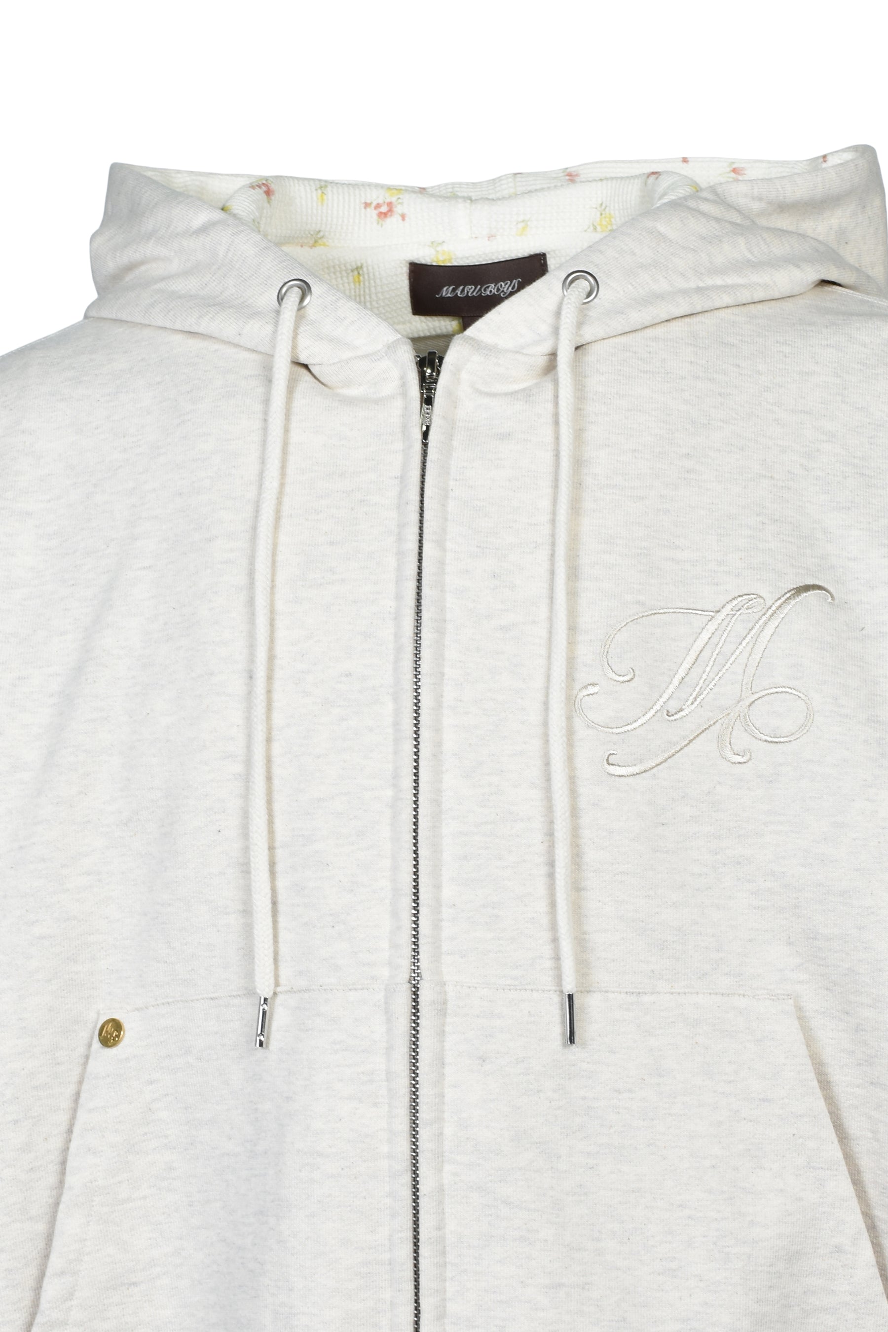 MB FLOWER ZIP-UP HOODIE / OATMEAL
