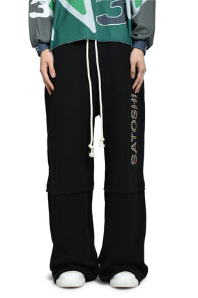 STUDDED DOUBLE LAYER SWEATPANT / BLK