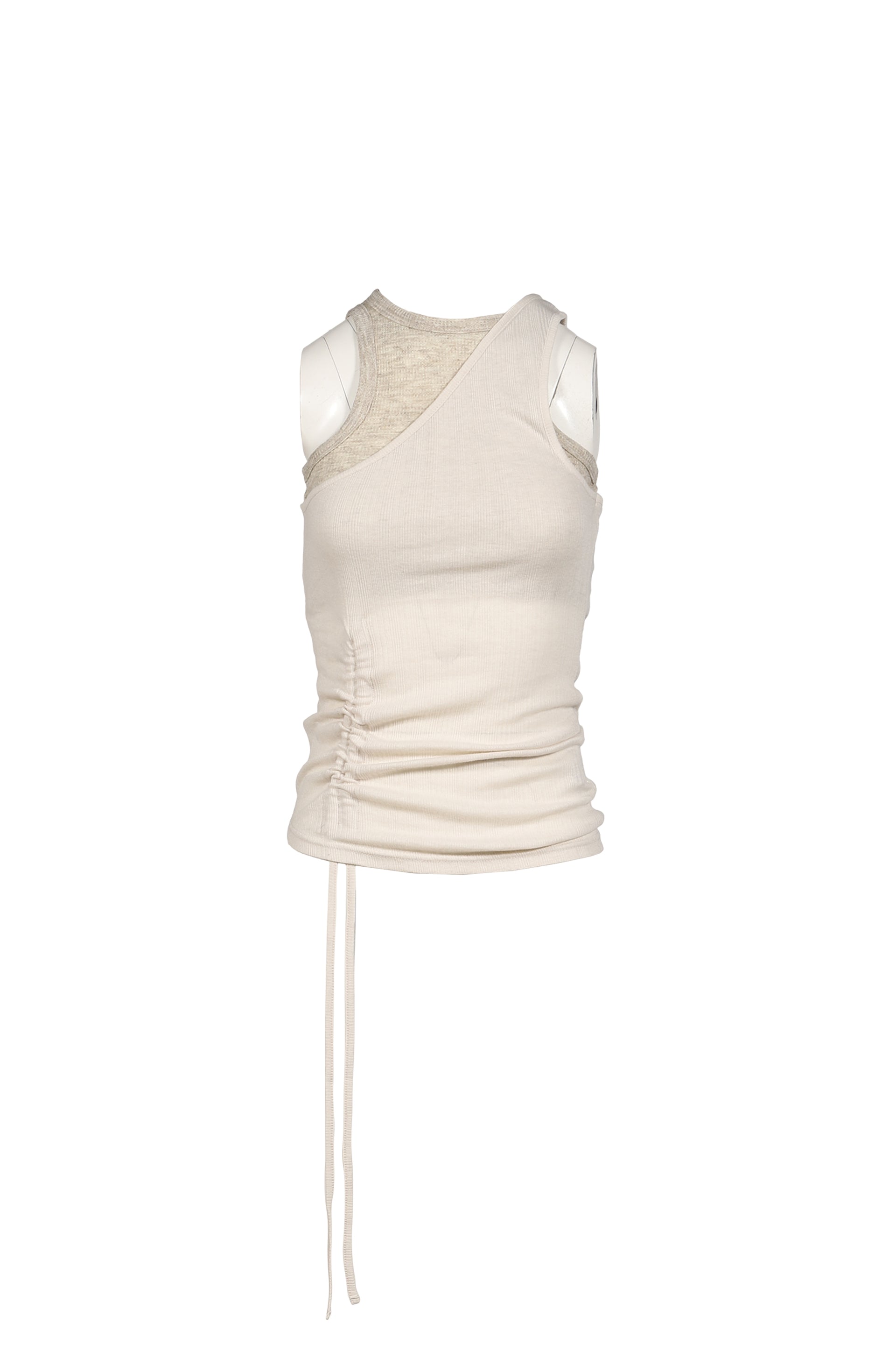 OFFSET WAFFLE TOP / BEI