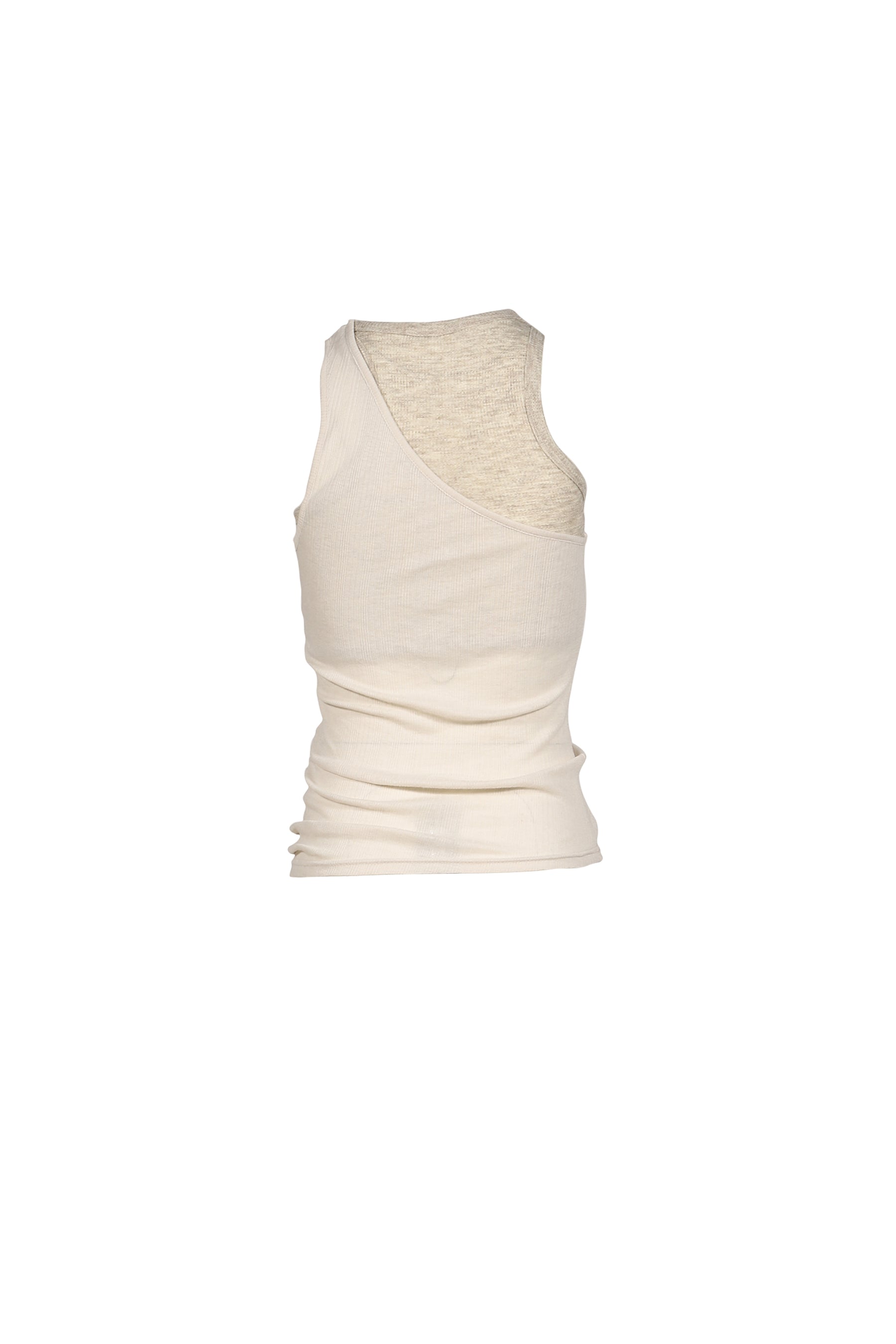 OFFSET WAFFLE TOP / BEI
