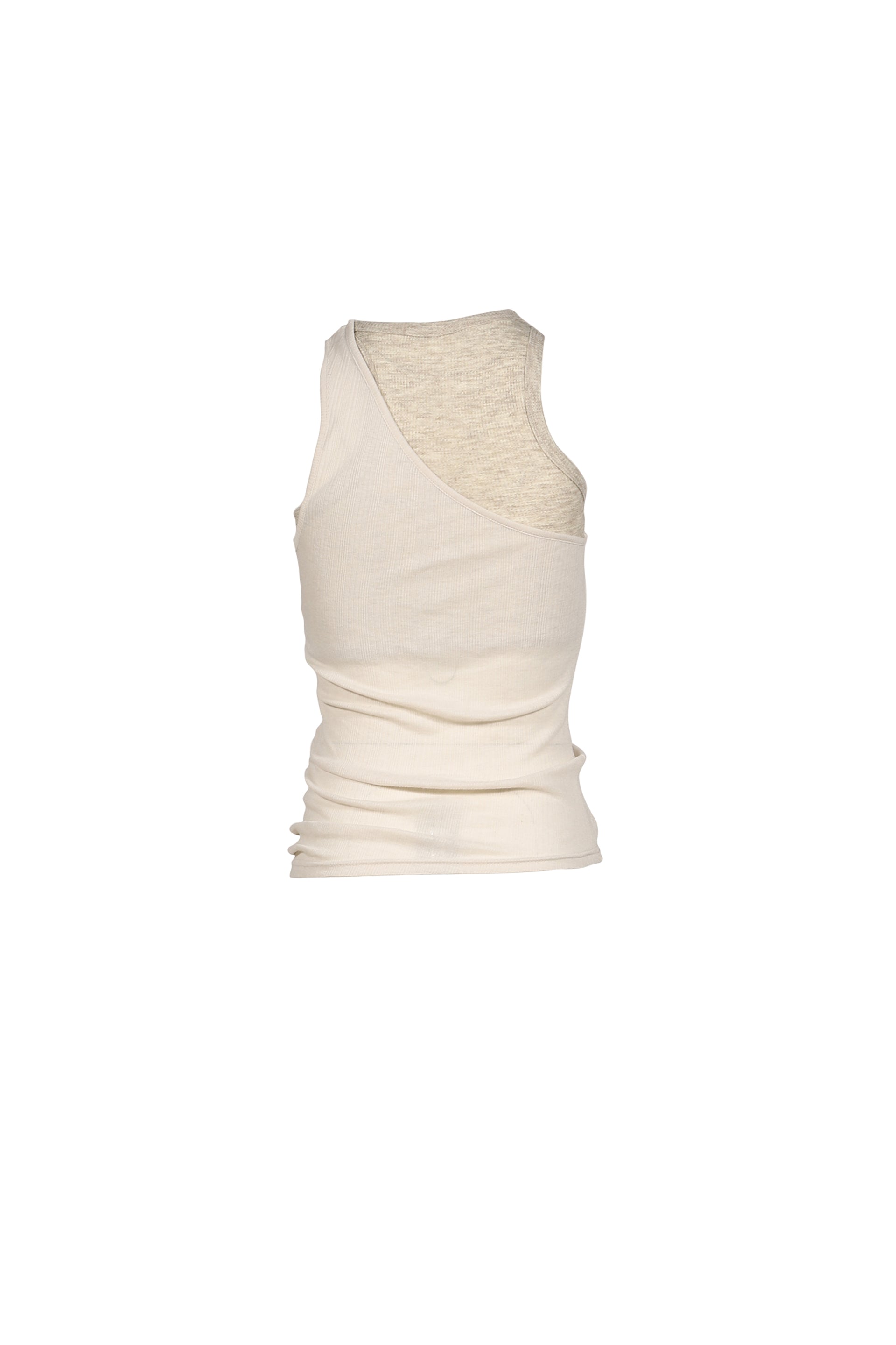 OFFSET WAFFLE TOP / BEI