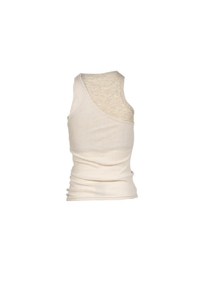 OFFSET WAFFLE TOP / BEI