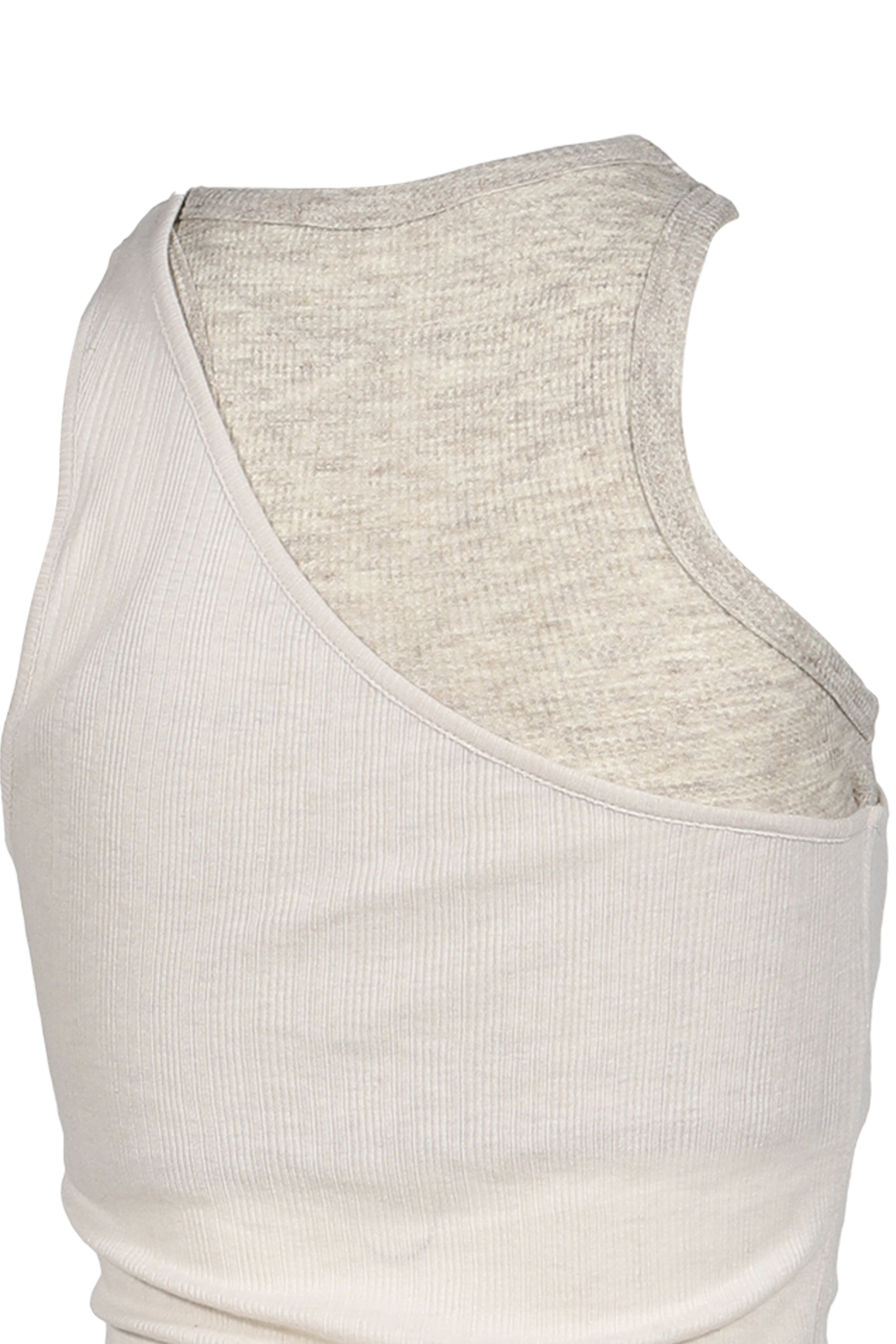 OFFSET WAFFLE TOP / BEI