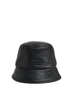 NEWRICH LEATHER BUCKET HAT / BLK