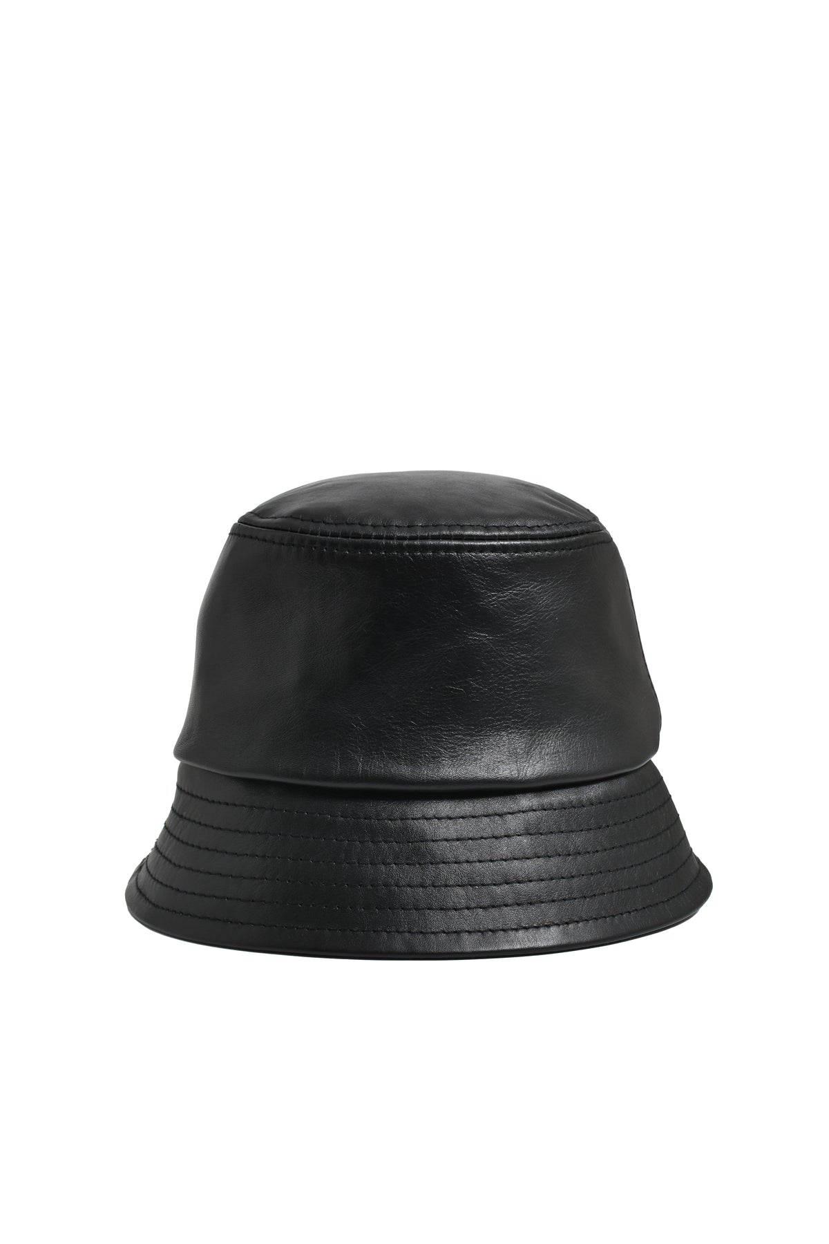 NEWRICH LEATHER BUCKET HAT / BLK