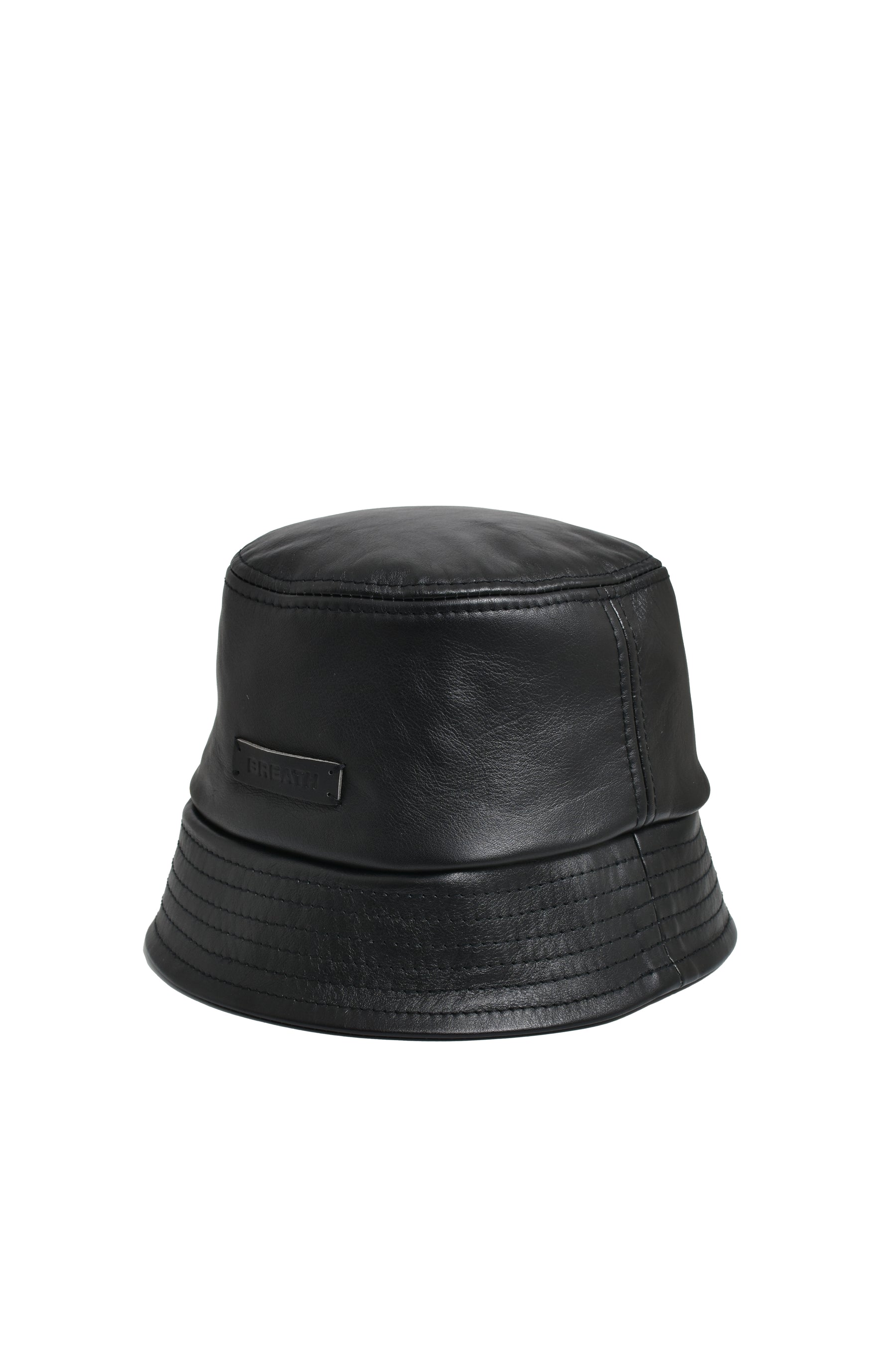 NEWRICH LEATHER BUCKET HAT / BLK