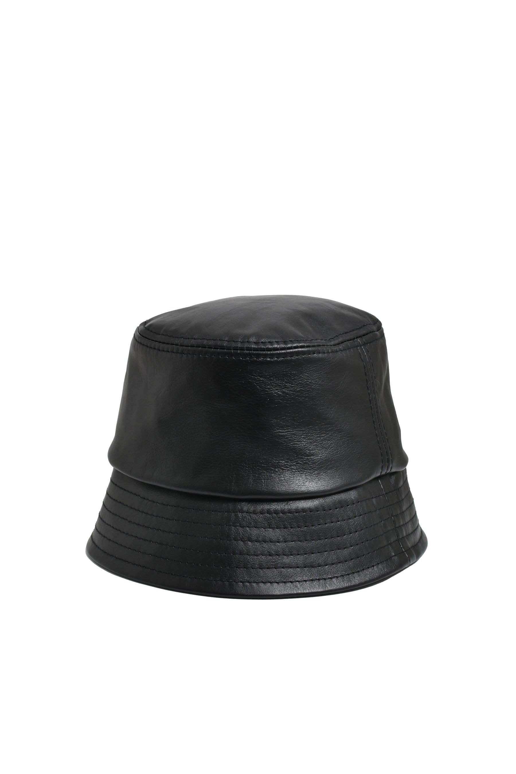 NEWRICH LEATHER BUCKET HAT / BLK