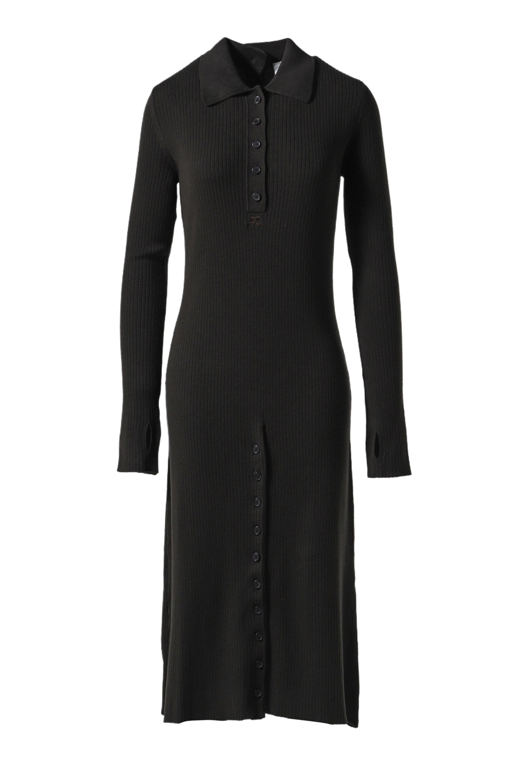 MULTI-BUTTONS LIGHT WOOL DRESS / BRW