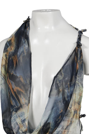 SUPER COWL TOP WITH TWISTED STRAPS / MULTI