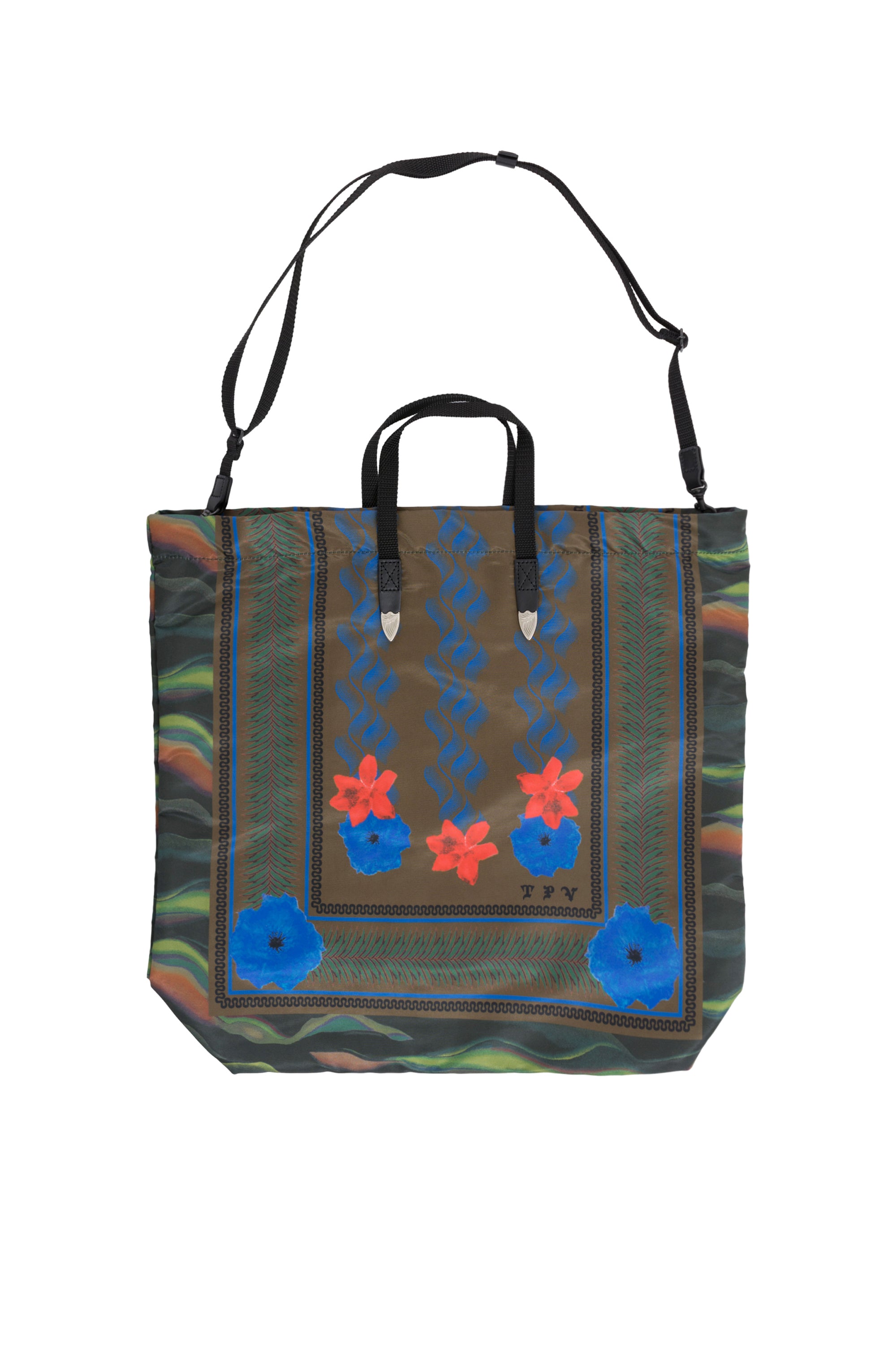TOGA ARCHIVES FW23 PRINT TOTE BAG / GRN -NUBIAN