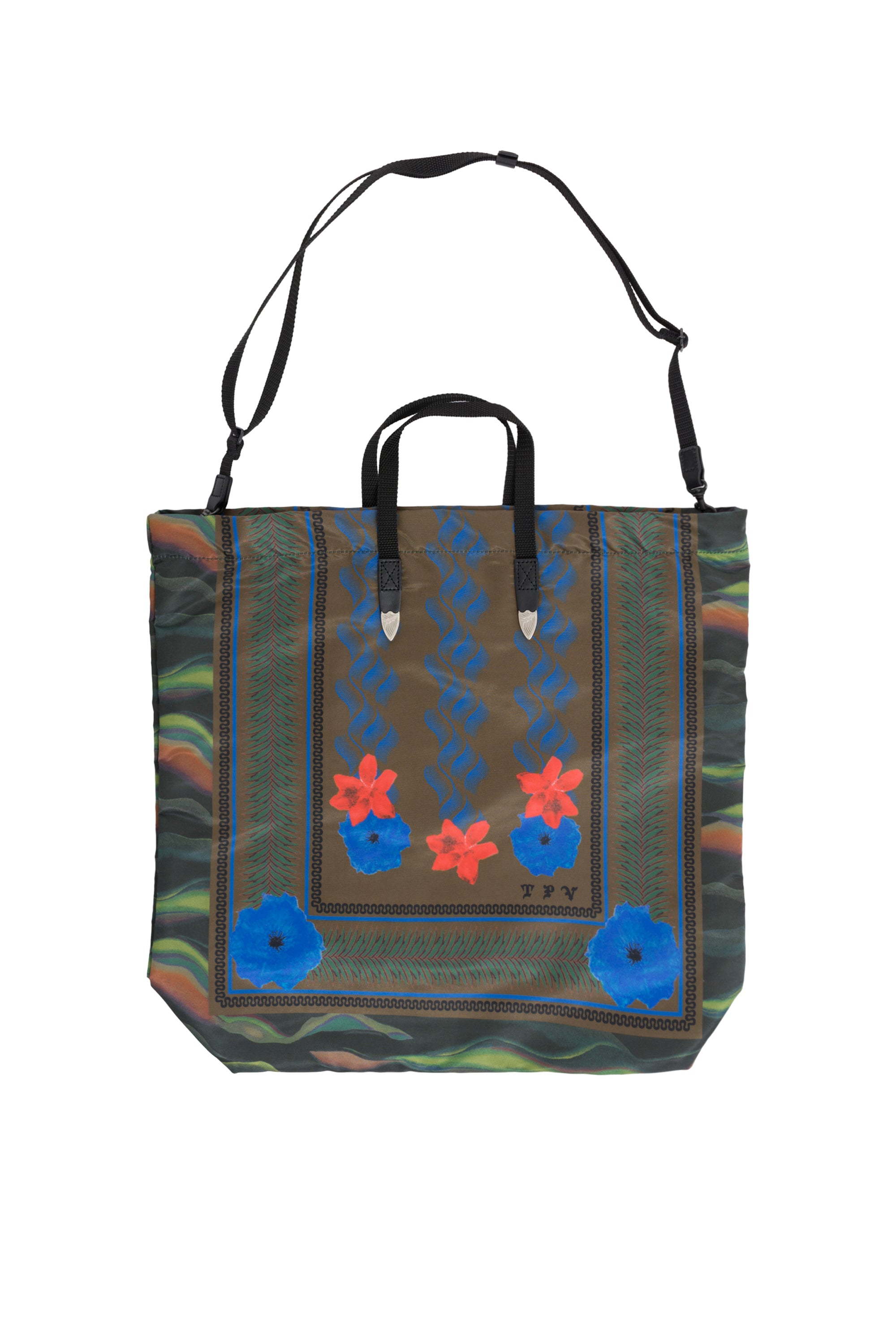 TOGA ARCHIVES トーガ アーカイブ FW23 PRINT TOTE BAG / GRN -NUBIAN