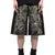 HARD WASHED DESTROYED DENIM SHORTS / BLK