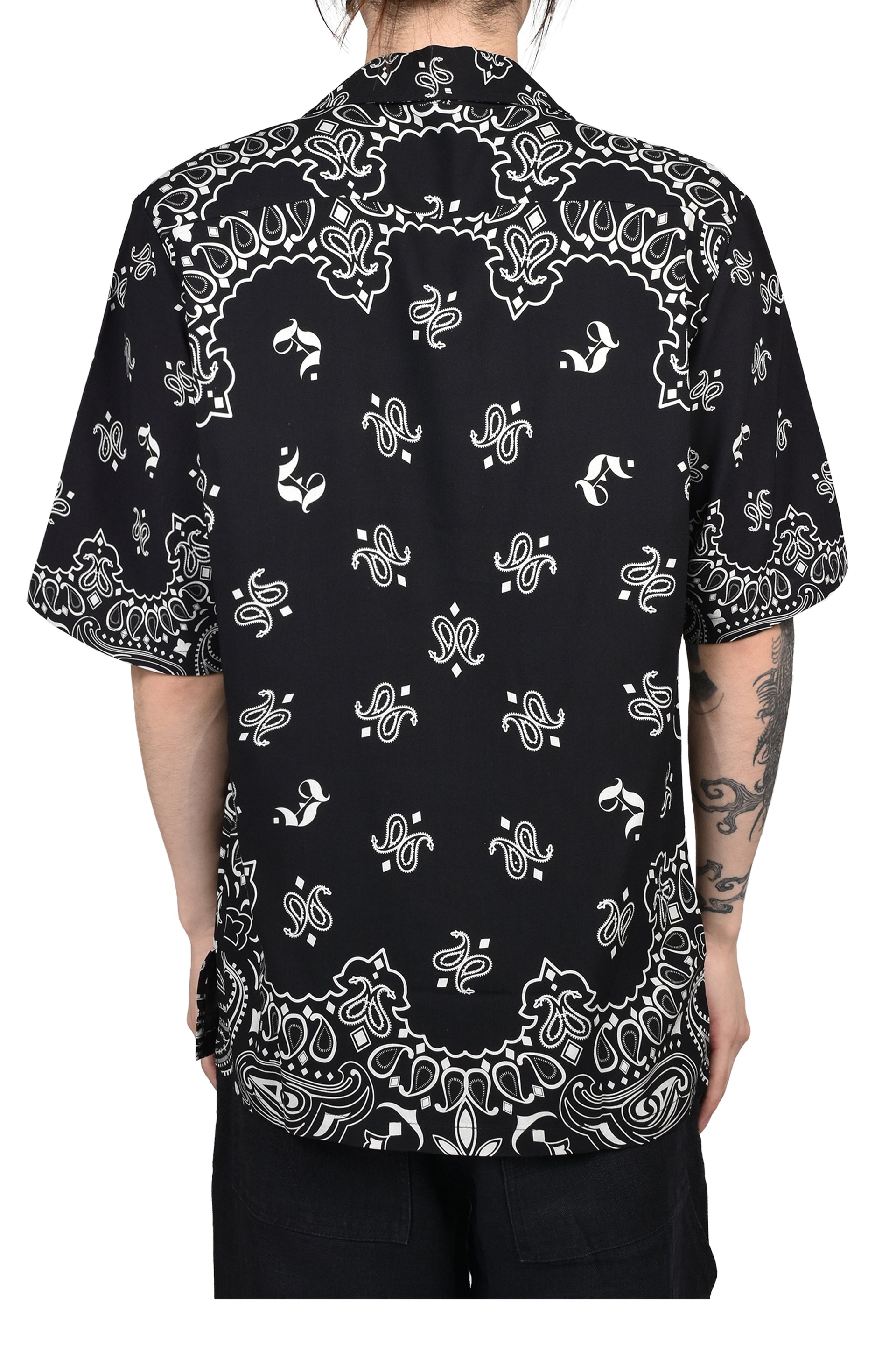 PAISLEY SHORT SLEEVE SHIRTS / BLK