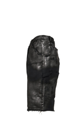 NOIR WAXED DOUBLE KNEE SHORTS / WAXED BLK