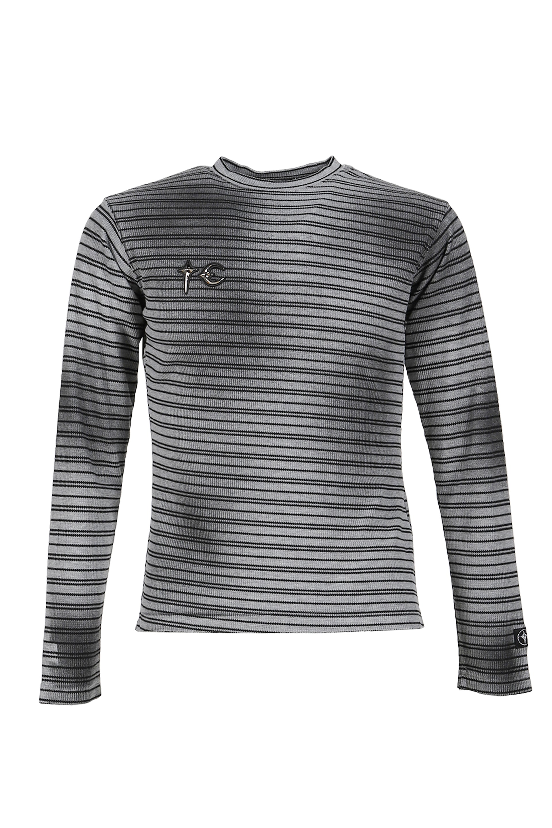 TC STRIPED LONG-SLEEVE / GRY
