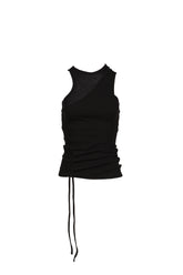 OFFSET WAFFLE TOP / BLK