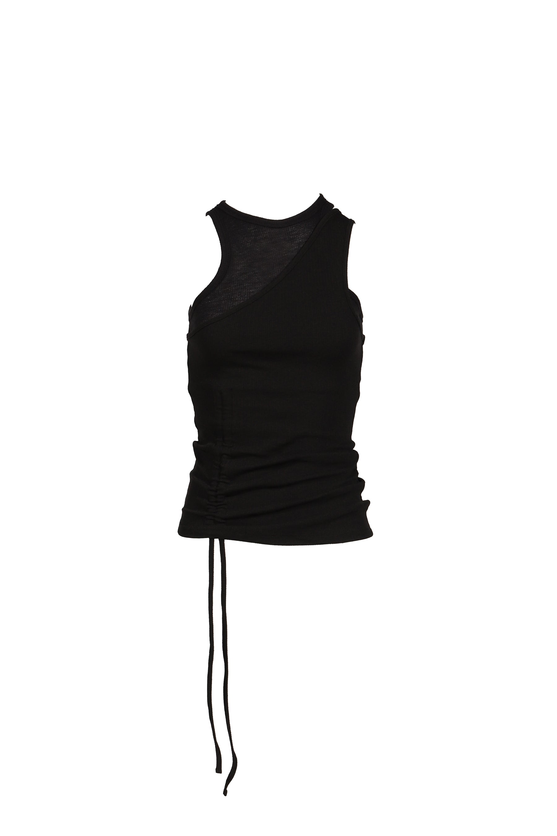 OFFSET WAFFLE TOP / BLK