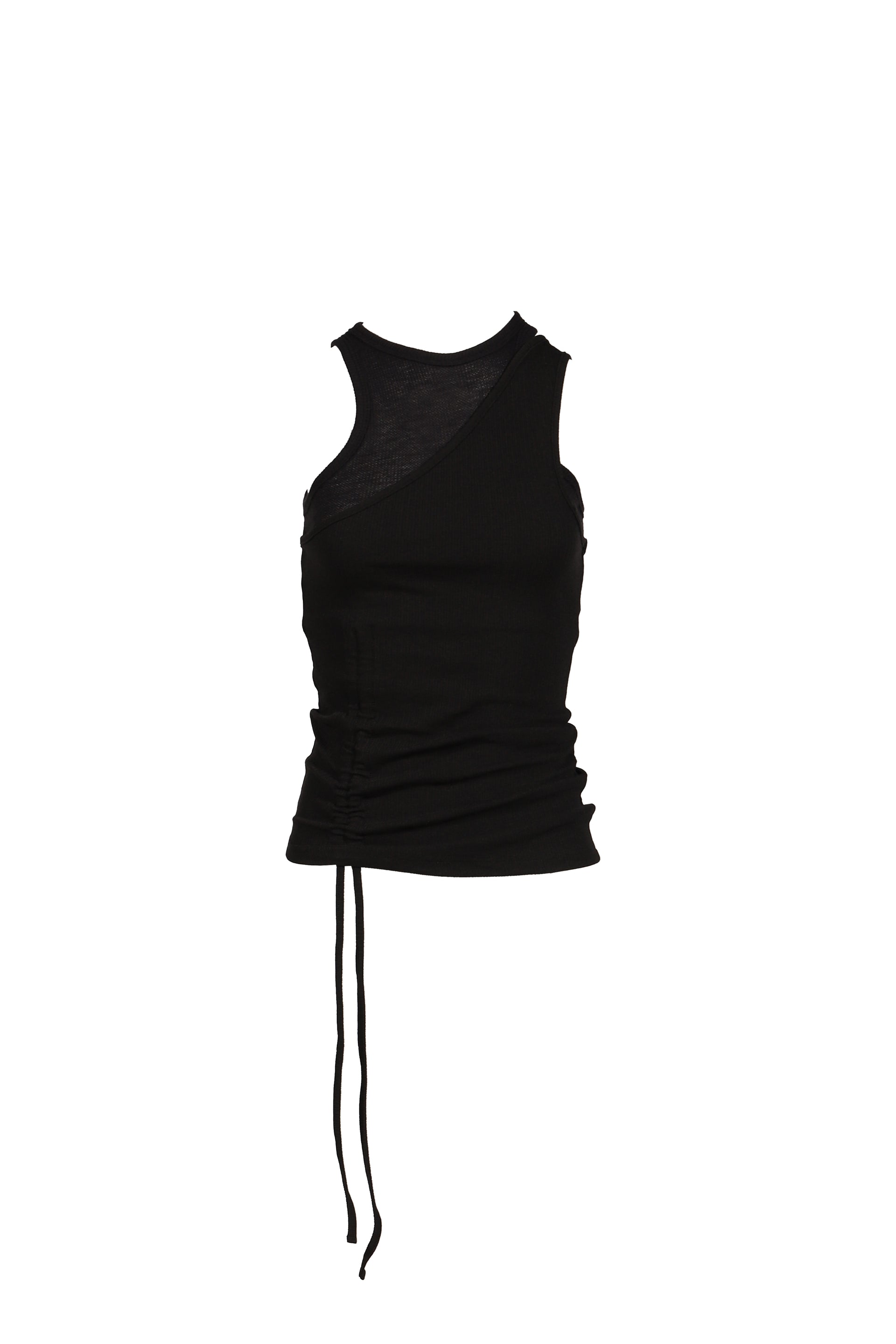 OFFSET WAFFLE TOP / BLK