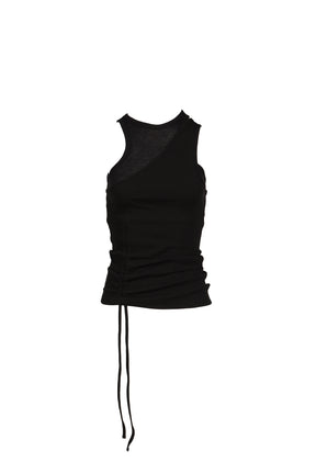 OFFSET WAFFLE TOP / BLK