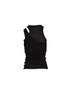 OFFSET WAFFLE TOP / BLK