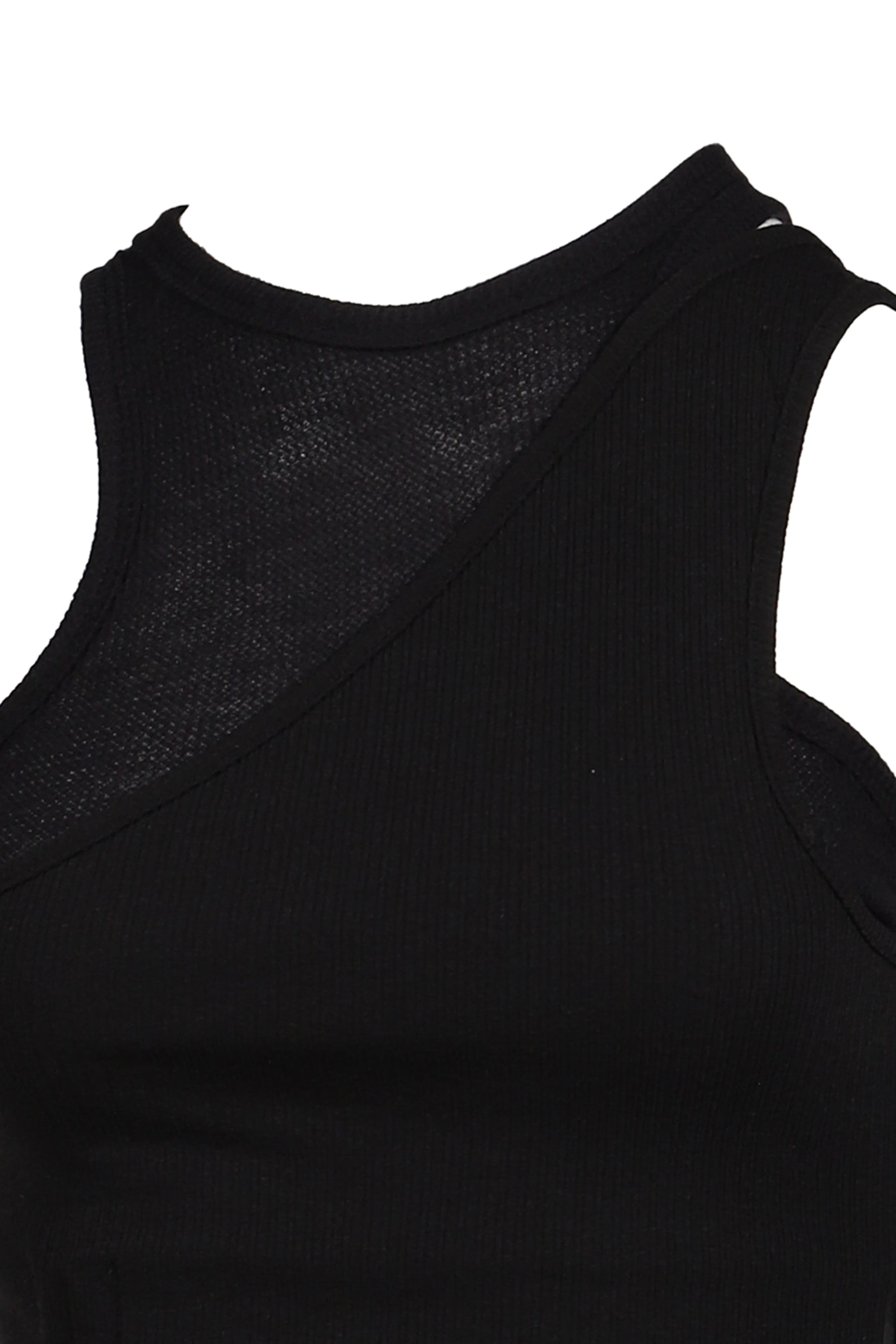 OFFSET WAFFLE TOP / BLK