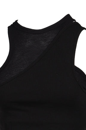 OFFSET WAFFLE TOP / BLK
