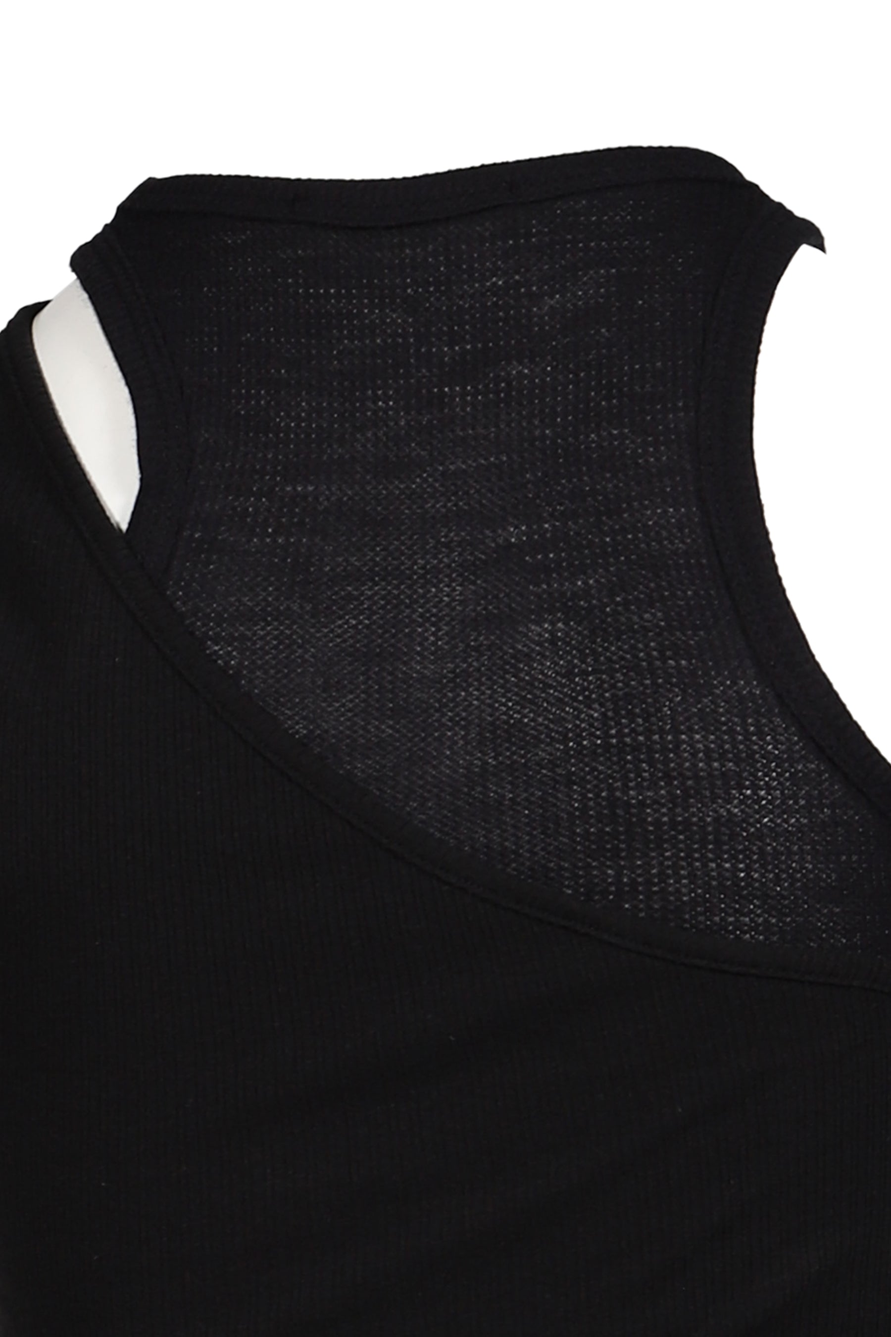 OFFSET WAFFLE TOP / BLK