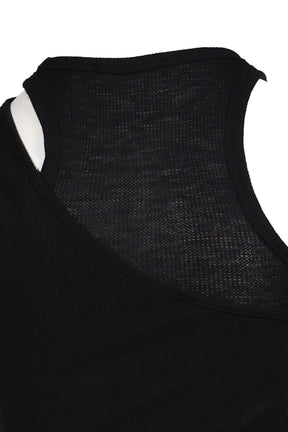 OFFSET WAFFLE TOP / BLK