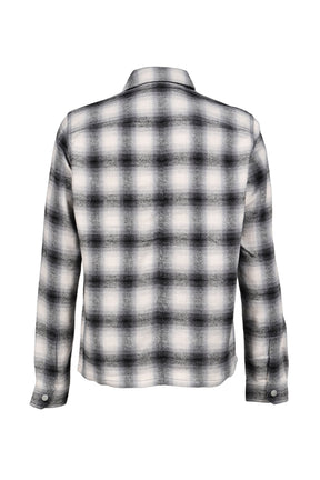 CROPPED OUTERSHIRT / GRY OMBRE PLAID