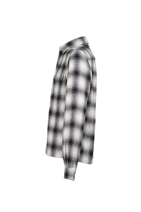 CROPPED OUTERSHIRT / GRY OMBRE PLAID