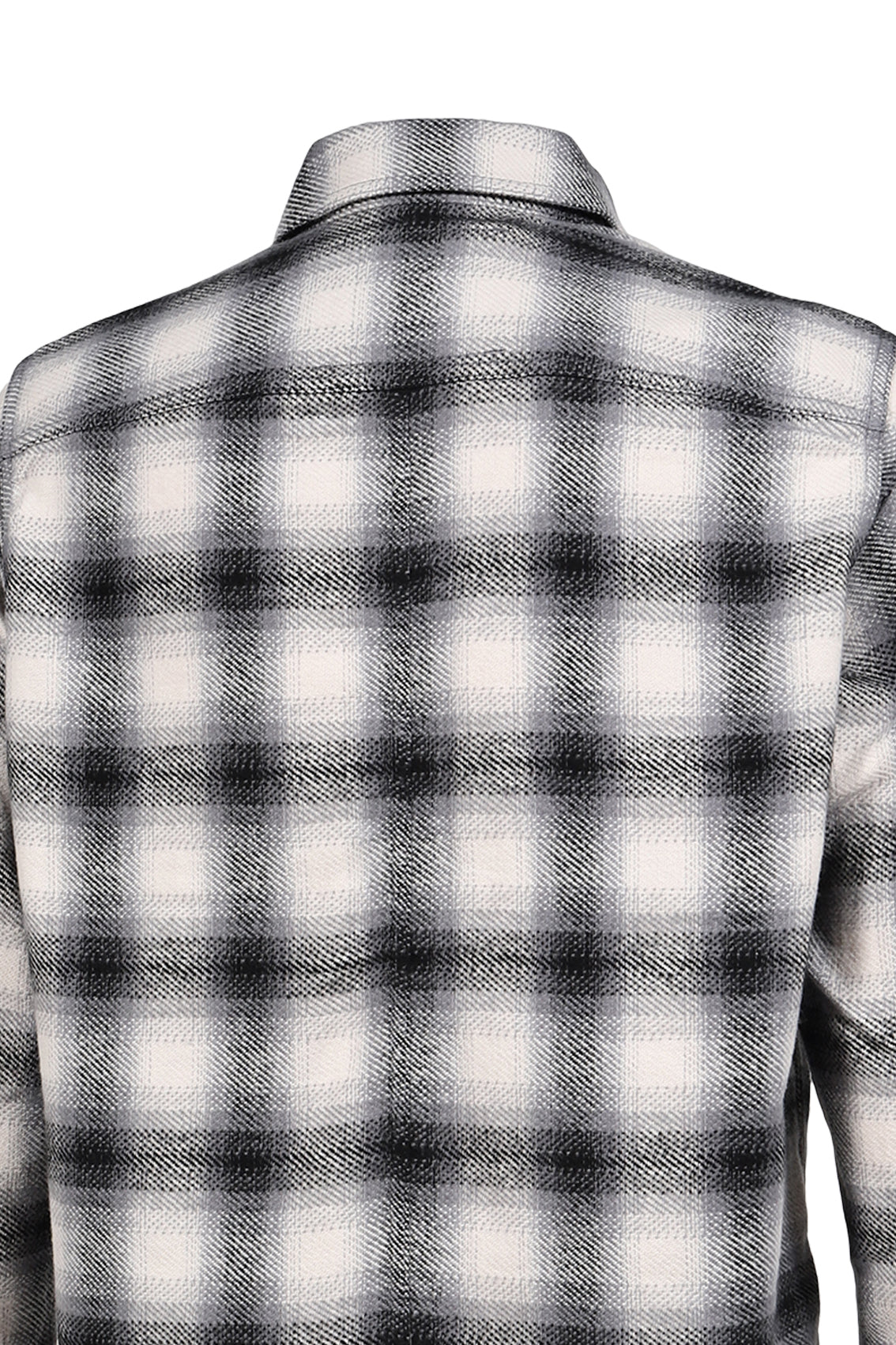 CROPPED OUTERSHIRT / GRY OMBRE PLAID