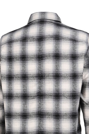 CROPPED OUTERSHIRT / GRY OMBRE PLAID