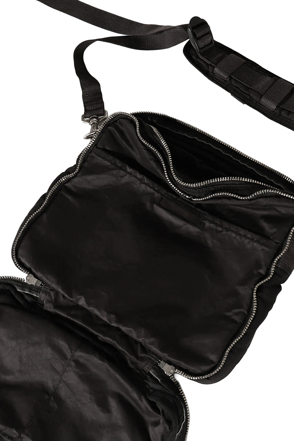 SUPER NYLON SIMPLE SHOULDER BAG / BLK 