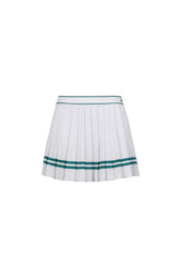 ITALIC LOGO PLEATED SKIRT / WHT ALPINE