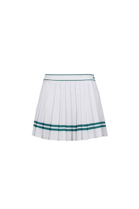 ITALIC LOGO PLEATED SKIRT / WHT ALPINE