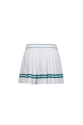 ITALIC LOGO PLEATED SKIRT / WHT ALPINE