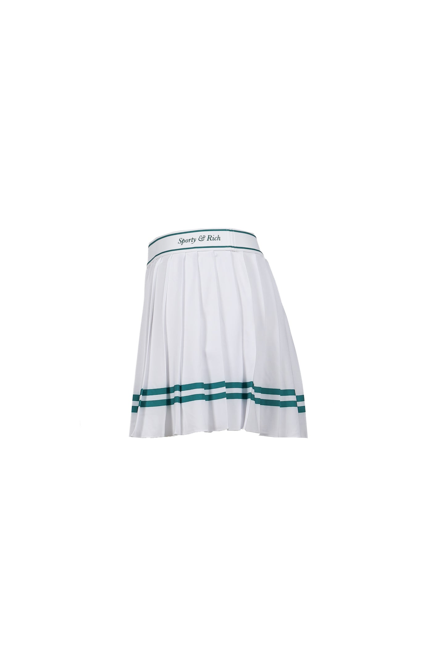 ITALIC LOGO PLEATED SKIRT / WHT ALPINE