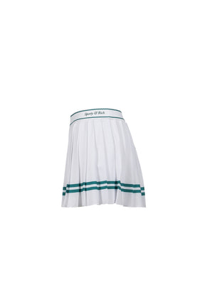 ITALIC LOGO PLEATED SKIRT / WHT ALPINE