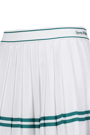 ITALIC LOGO PLEATED SKIRT / WHT ALPINE