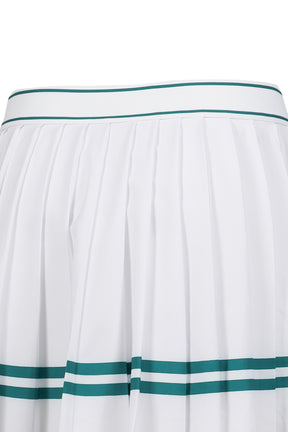 ITALIC LOGO PLEATED SKIRT / WHT ALPINE