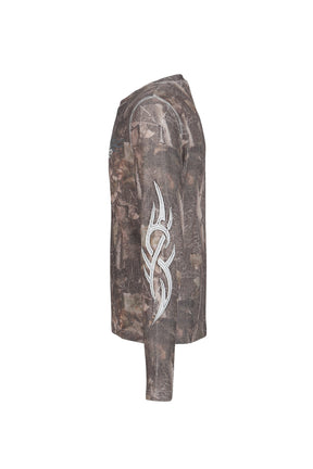 Jaded London FOREST CAMO TATTOO APPLIQUE TEE / CAMO