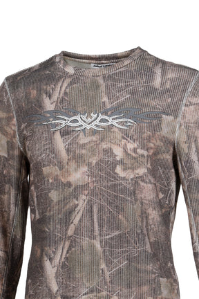 Jaded London FOREST CAMO TATTOO APPLIQUE TEE / CAMO
