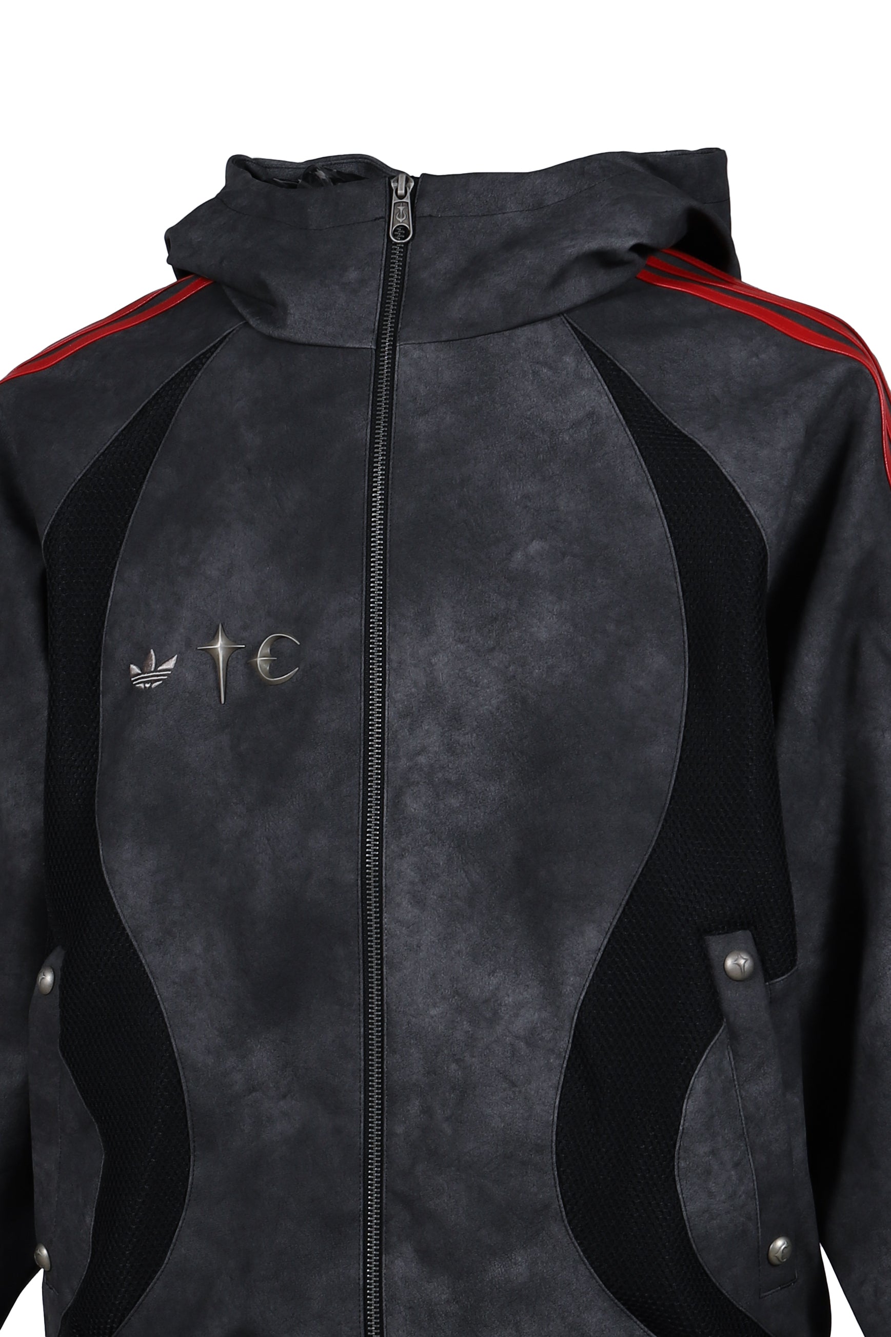 TC TG LTHR JKT / BLK/ANTIQUE SIL