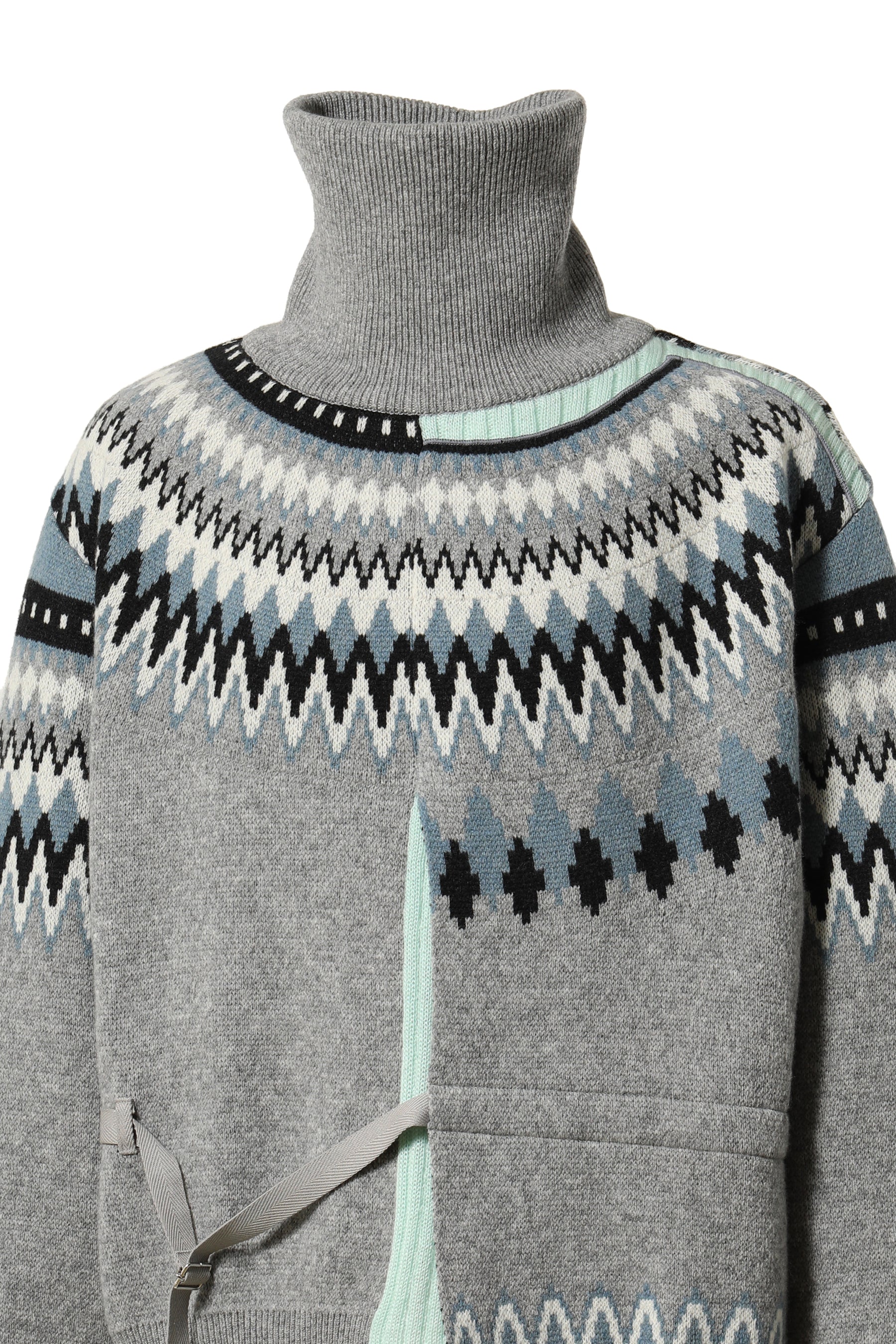 FACETASM FW23 DECONSTRUCTED NORDIC KNIT / GRY BLU -NUBIAN