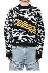 GIANT LEOPARD PULL OVER / BLK / WHT 
