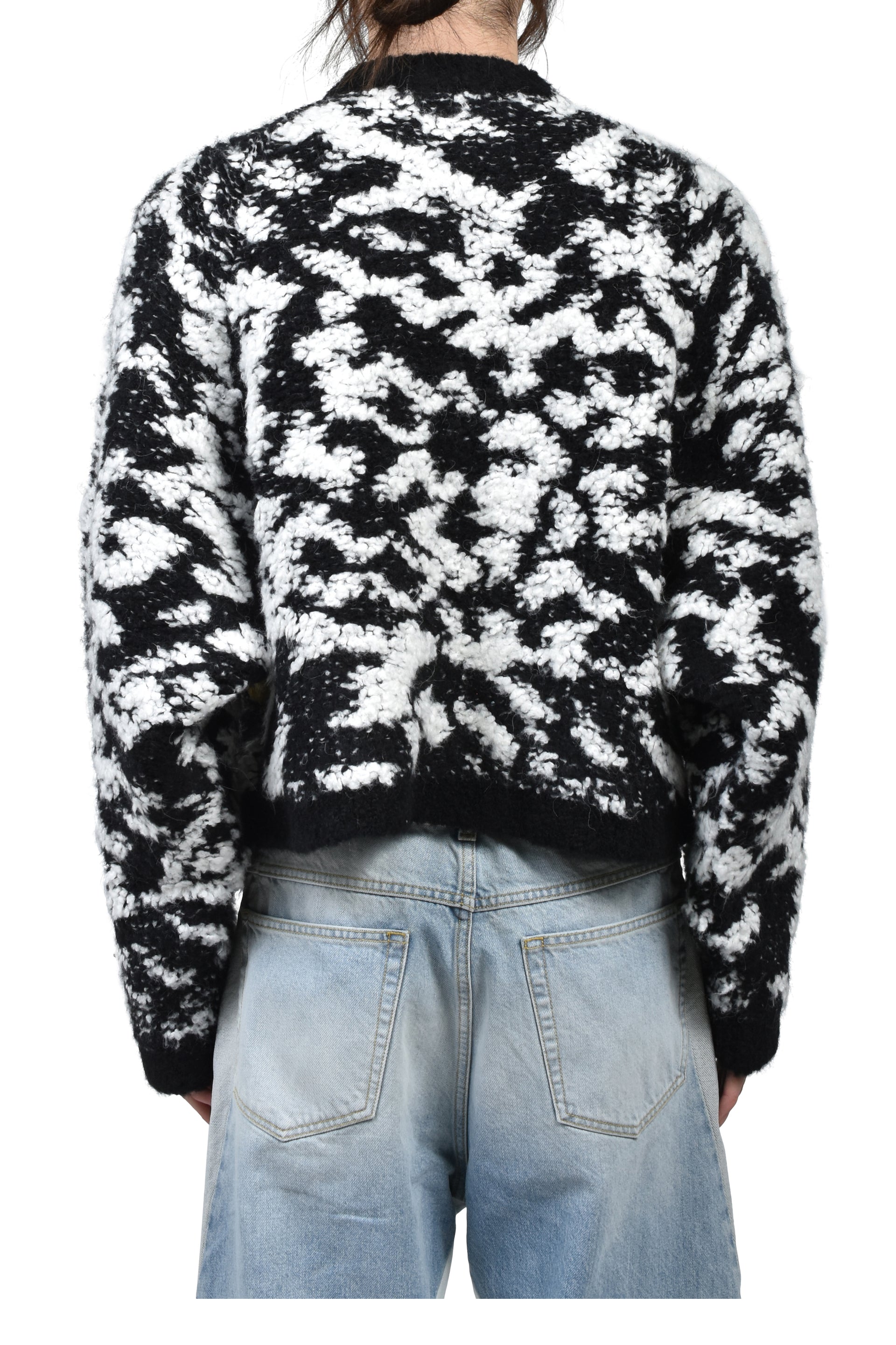 GIANT LEOPARD PULL OVER / BLK / WHT