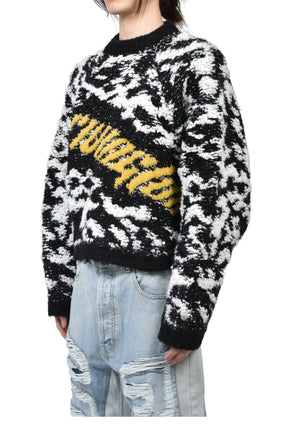 GIANT LEOPARD PULL OVER / BLK / WHT 