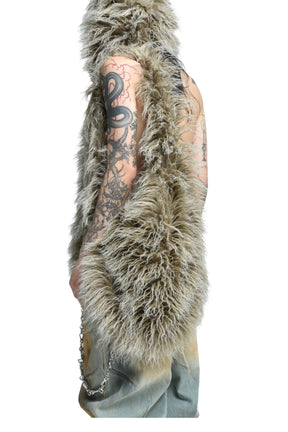 HAIRY FUR SHOULDER BAG / BEI 