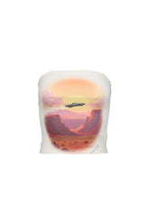 FLYING OVER THE CANYON RETRO PRINT TUBE TOP / WHT