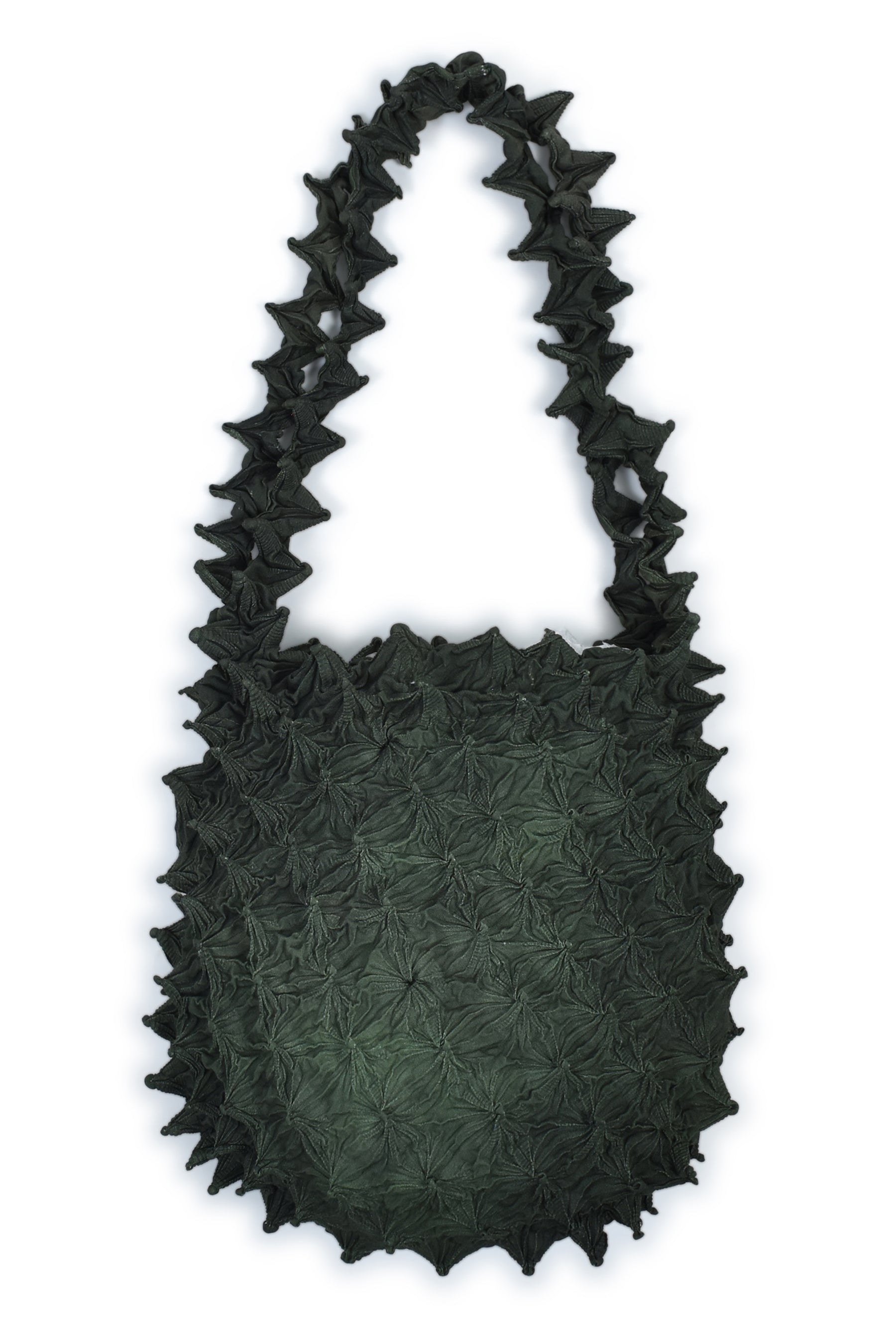SPIKY SHOPPING BAG / MOSS GRN